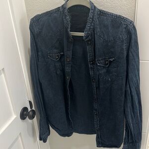 Zara Man Collection Raw Edge Jean shirt